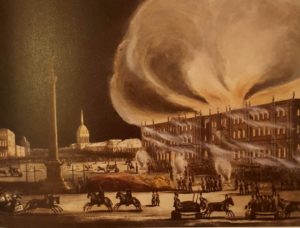 Пожар Зимнего Дворца 17 декабря 1837 года. Акварель Б.Грина. 1838. Государственный Эрмитаж Пожар Зимнего Дворца 17 декабря 1837 года. Акварель Б.Грина. 1838. Государственный Эрмитаж
