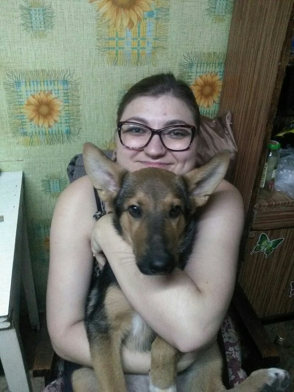 девушка с собакой