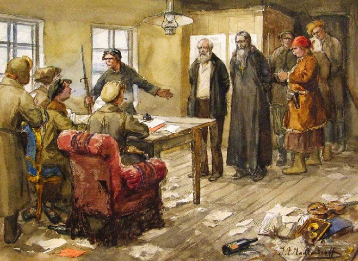 Допрос в комитете бедноты. Автор: Иван Владимиров. Допрос в комитете бедноты. Автор: Иван Владимиров.