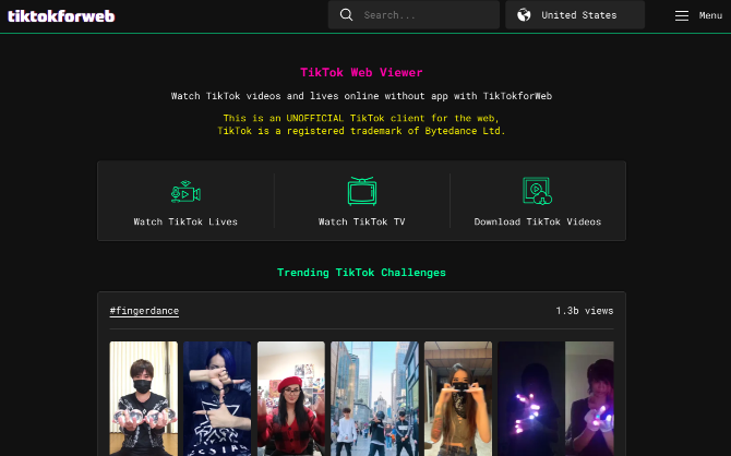 TikTok for Web is the only unofficial web client to browse TikTok on computers