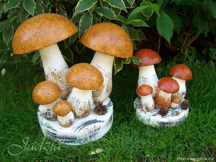 Как сделать садовые грибы