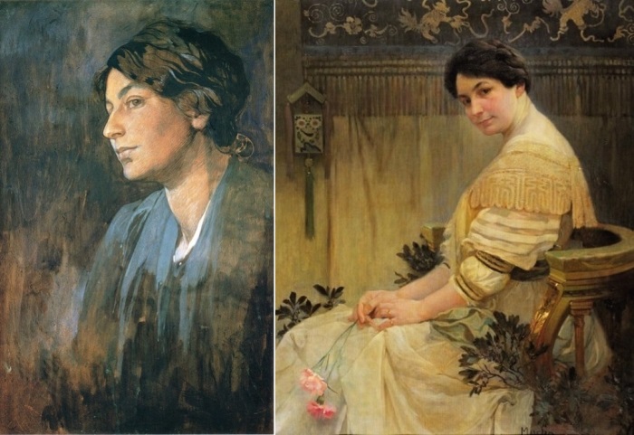 Альфонс Муха. Слева – Портрет жены Марушки. 1905. Справа – Портрет жены художника Марушки, 1917 | Фото: liveinternet.ru Альфонс Муха. Слева – Портрет жены Марушки. 1905. Справа – Портрет жены художника Марушки, 1917 | Фото: liveinternet.ru