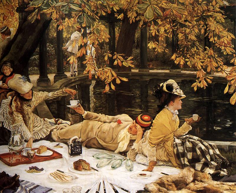 The Picnic, Автор: Tissot, Jacques Joseph (Жак Джозеф Tissot)Tissot, Jacques Joseph (Живопись на Gallerix.ru)