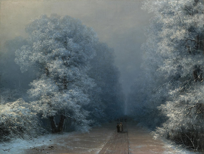 Зимний пейзаж. И. Айвазовский, 1876 год. | Фото: history-of-art.livejournal.com. Зимний пейзаж. И. Айвазовский, 1876 год. | Фото: history-of-art.livejournal.com.