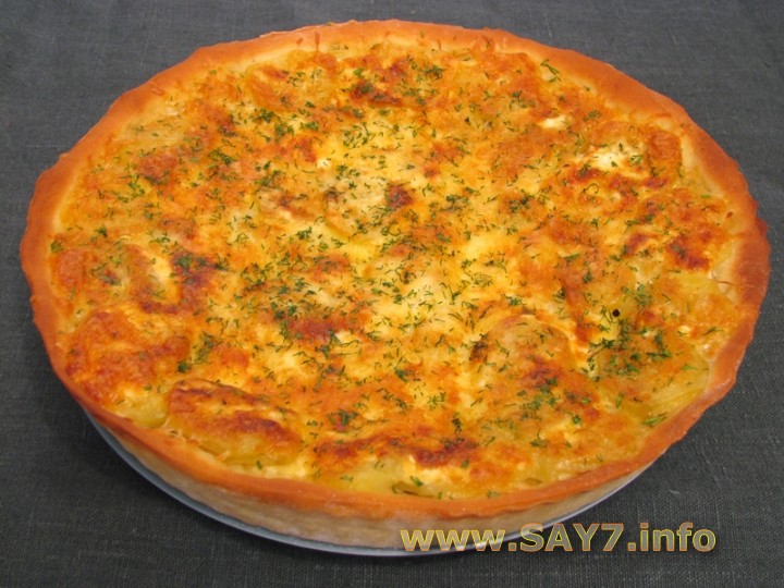 Пирог с грибами и картофелем