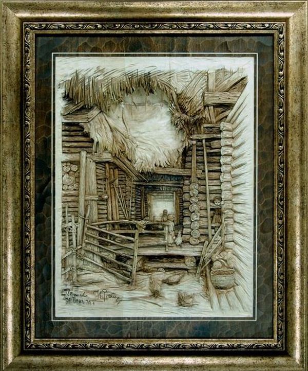 Резные картины из дерева
