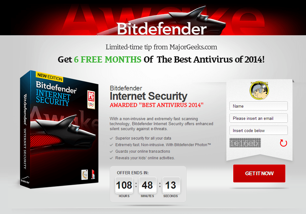 Bitdefender Internet Security на 6 месяцев бесплатно