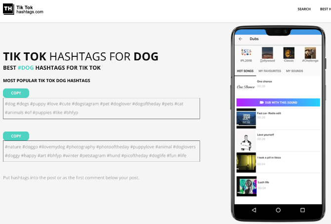 TikTok Hashtags automatically generates trending hashtags based on a keyword to get you more fans and followers for