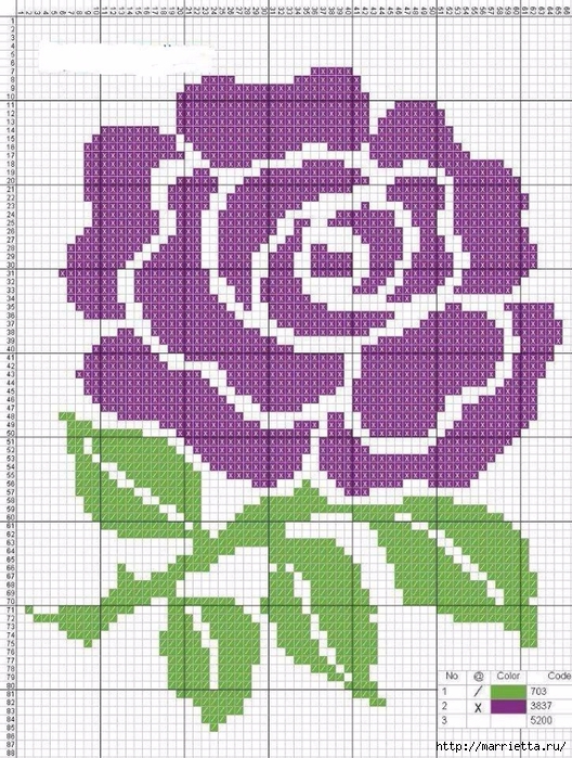 Вышиваем розы на скатерти и салфетках. Схемы (15) (528x700, 393Kb)