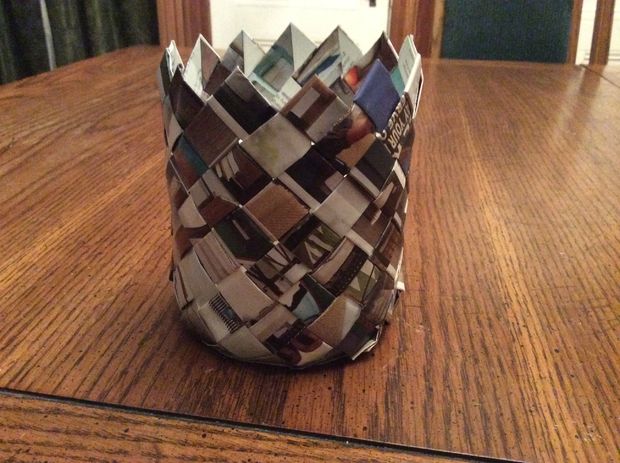 Picture of Diagonal Weave Catalog Basket - Cylinder Shaped