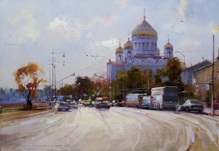 «Пречистенская набережная». Автор: Шалаев Алексей. «Пречистенская набережная». Автор: Шалаев Алексей.
