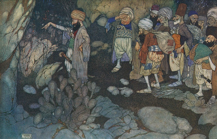 Сказка про Али-Бабу, может быть, полностью европейская придумка. Иллюстрация Эдмунда Дюлака. Сказка про Али-Бабу, может быть, полностью европейская придумка. Иллюстрация Эдмунда Дюлака.