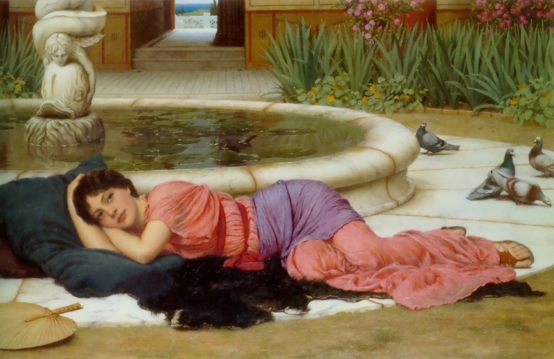   .   / John William Godward. A Cool Retreat
