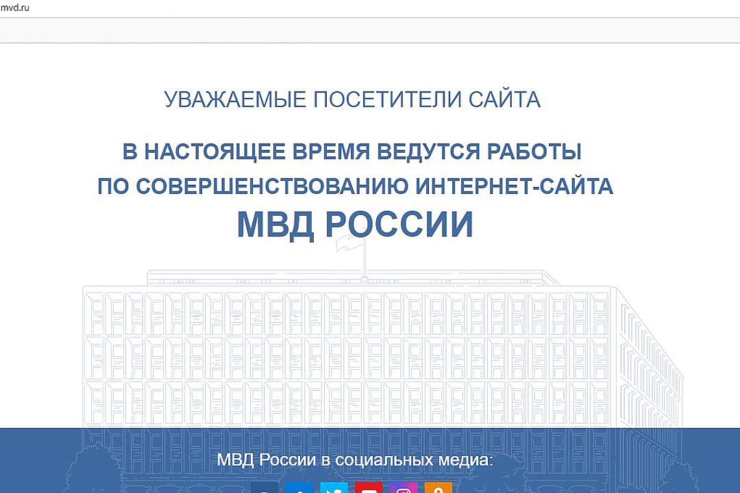 Сайт полиции некоторое время работал с перебоями. Фото: скриншот сайта МВД