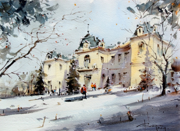 Первый снег. Автор: Corneliu Dragan-Targoviste. Первый снег. Автор: Corneliu Dragan-Targoviste.