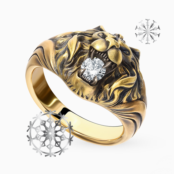 Кольцо «Алексей Помельников», желтое золото, бриллиант