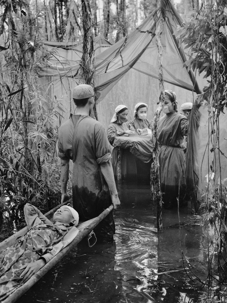 Временный госпиталь на болоте, Вьетнам история, люди, редкие, фото