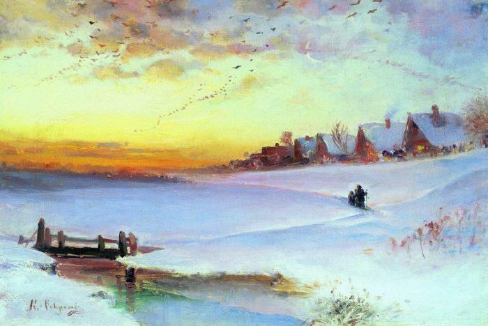 Алексей Саврасов, Зимний пейзаж, оттепель. 1890-е Алексей Саврасов, Зимний пейзаж, оттепель. 1890-е