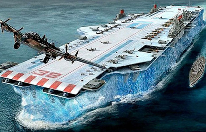 Проект Аввакум - непотопляемый авианосец изо льда (6 фото)