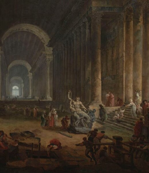 Юбер Робер. "Обнаружение Лаокоона" (деталь), 1773. Изображены вымышленные обстоятельства находки статуи