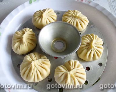 Фотографии рецепта Манты с картошкой и солёным салом, 10 Манты с картошкой и солёным салом