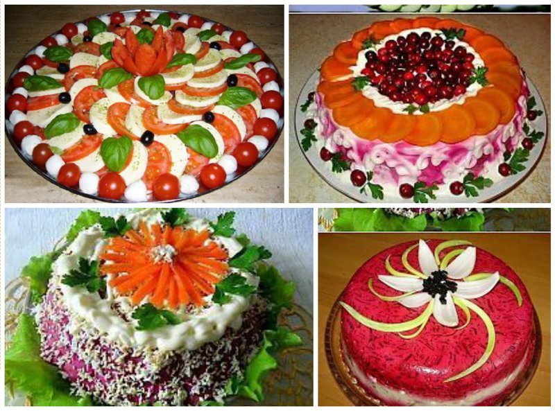 Салаты еда, красота, нарезка, стол, украшение