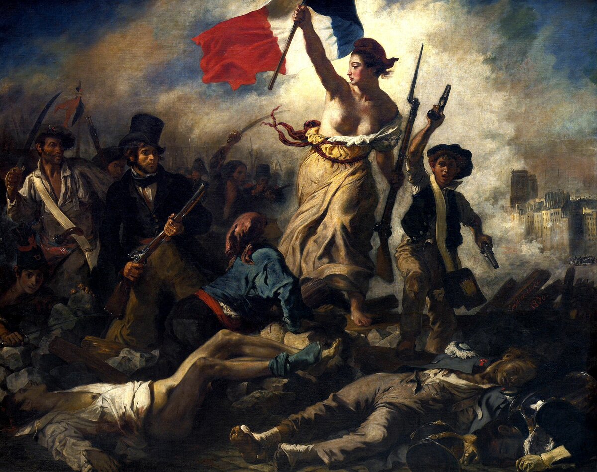 Эжен Делакруа "Свобода, ведущая народ", 1830