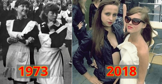 15 фото о том, как изменились платья выпускниц за последние 40 лет...