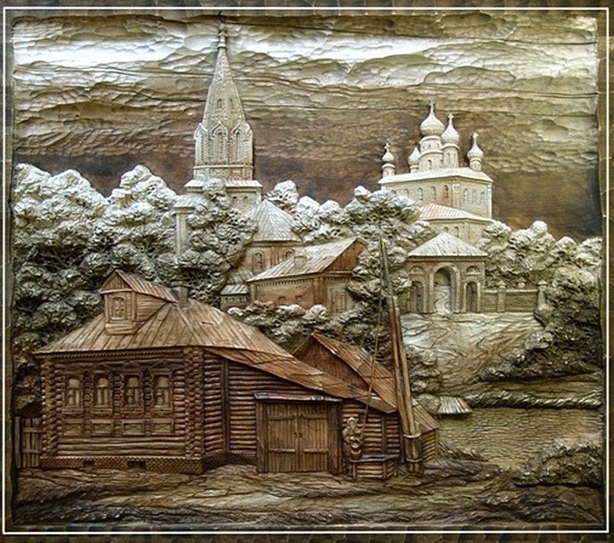Резные картины из дерева