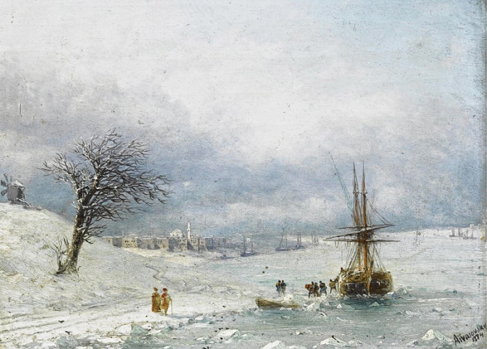 Зимний пейзаж. И. Айвазовский, 1874 год. | Фото: history-of-art.livejournal.com. Зимний пейзаж. И. Айвазовский, 1874 год. | Фото: history-of-art.livejournal.com.