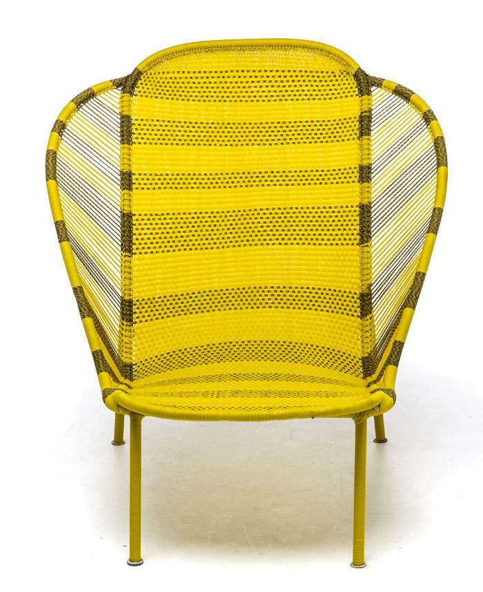 Дачная уличная мебель: ярко-жёлтое кресло-кушетка - Фото 2