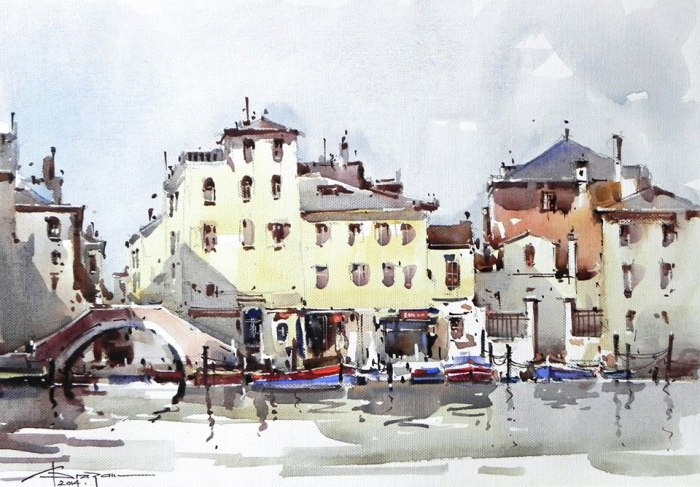 Городской пейзаж. Автор: Corneliu Dragan-Targoviste. Городской пейзаж. Автор: Corneliu Dragan-Targoviste.