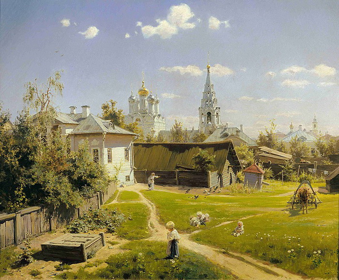 В. Поленов. Московский дворик Дворянская старость: Русские старушки-аристократки на картинах XIX века