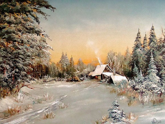 Идёт волшебница - Зима... Пейзажная живопись Александра Леднева