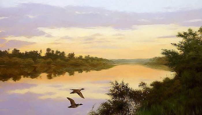 Закат на реке. Автор: Владимир Александров. Закат на реке. Автор: Владимир Александров.