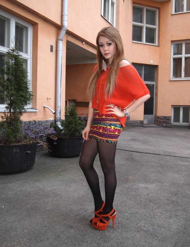 Young in pantyhose