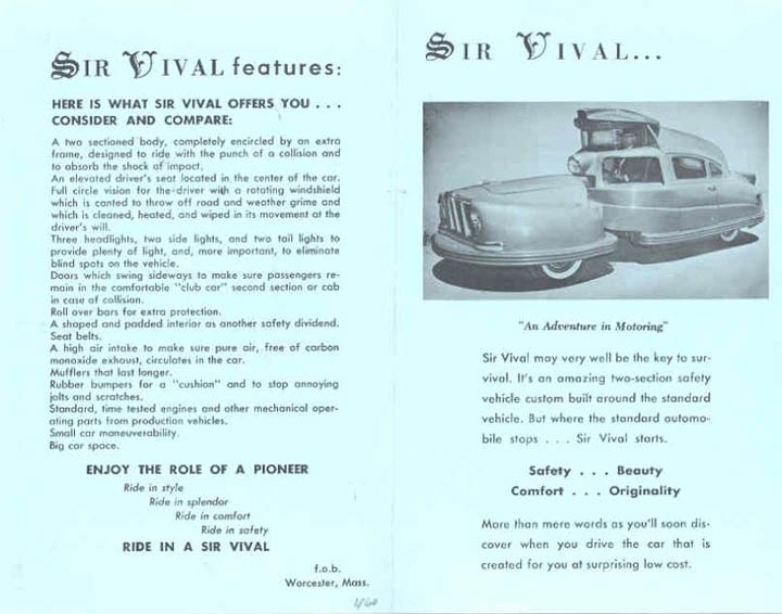 Самый безопасный автомобиль в мире -  Sir Vival Sir Vival, интересно, необычный автомобиль