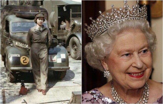 Царствующая королева Великобритании в 1945 году вступила в женский отряд самообороны и прошла подготовку как механикводитель санитарного автомобиля получив воинское звание лейтенанта