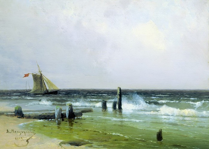 «Морской пейзаж» (1899 год). Государственная Третьяковская галерея. Автор: А.И. Мещерский. «Морской пейзаж» (1899 год). Государственная Третьяковская галерея. Автор: А.И. Мещерский.