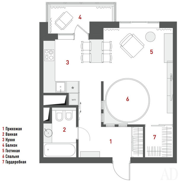 Золотая квартира в Москве, 40 м²