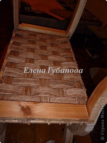 Мастер-класс Поделка изделие Выпиливание Плетение СТОЛ ИЗ БУМАЖНОГО РОТАНГА Кожа Трубочки бумажные Фанера фото 15