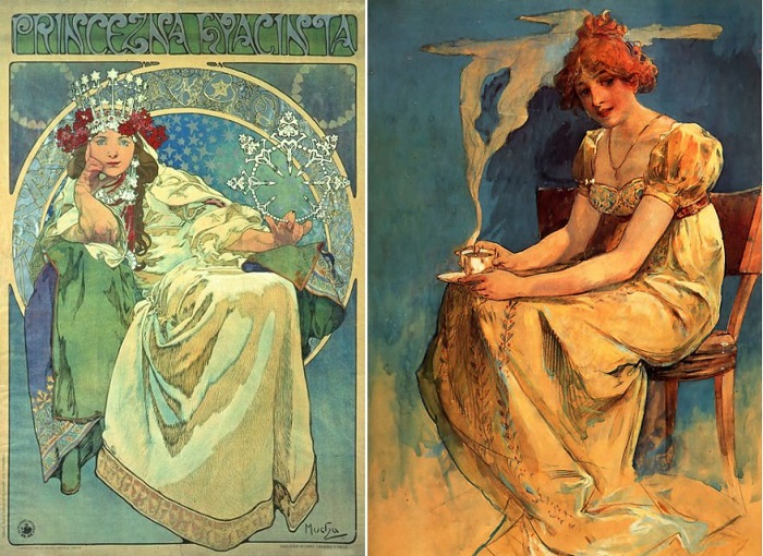Славянские красавицы чешского художника Альфонса Мухи. | Фото: thevintagenews.com. Славянские красавицы Альфонса Мухи - шедевры в стиле ар-нуво