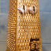 Earring stand ,Kitchen grater turns into an earring holder, gold leaf gilded, surrealistic style object,