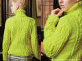 Пуловер с дорожками из кос.Vogue Knitting.