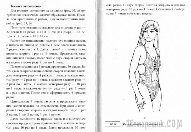 Купальник спицами — схемы и выкройки