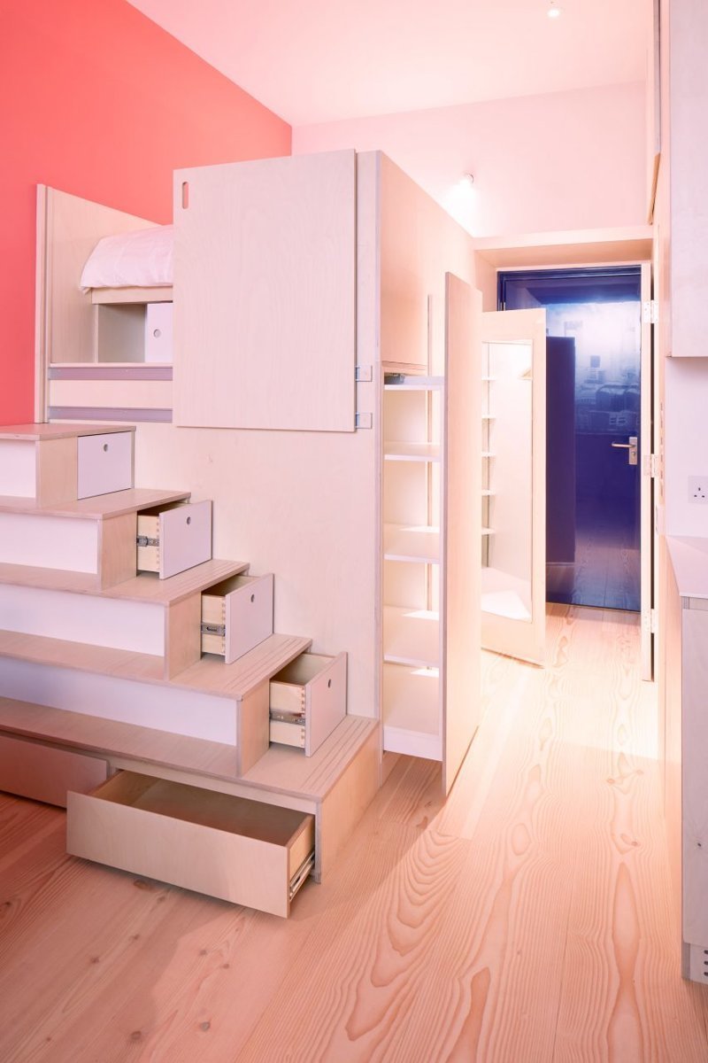 Внутри «микроквартиры будущего» площадью 19 кв. метров дизайн, жилое пространство, жилье, квартира, креатив, спальня