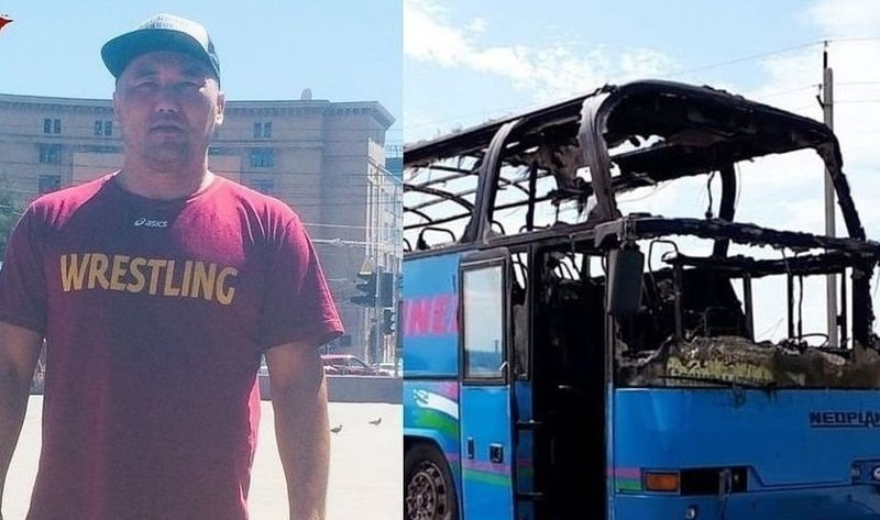 Казахстанец спас полсотни человек из горящего автобуса в России