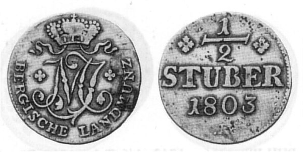 Münze halber Stüber 1803