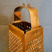 Earring stand ,Kitchen grater turns into an earring holder, gold leaf gilded, surrealistic style object,