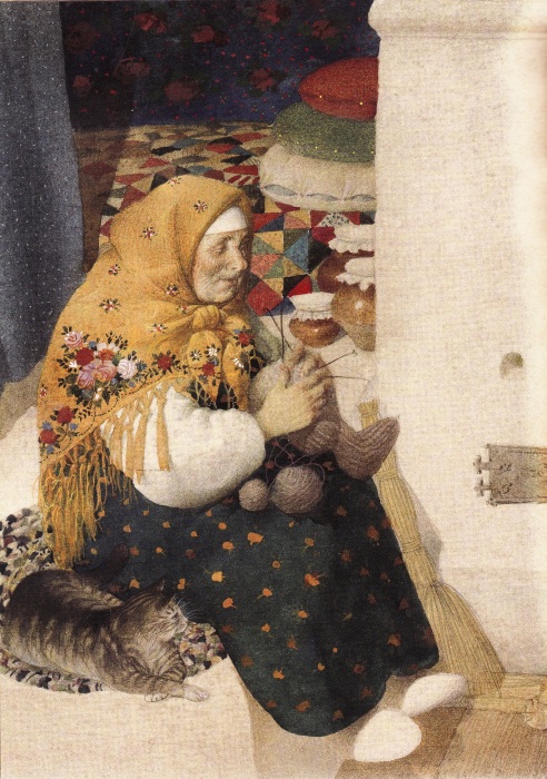 Геннадий Спирин, У печки. Печь была центром дома, его самым важным местом. Геннадий Спирин, У печки. Печь была центром дома, его самым важным местом.